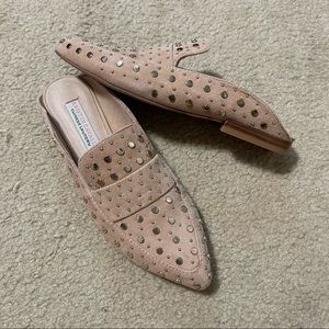 Kristin Cavallari Studded Loafer Mules - Blush